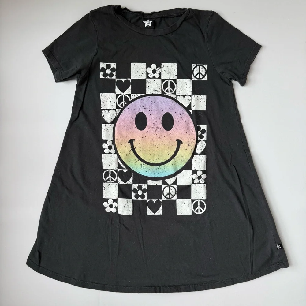 Pixie Lane Girls Dress & Legging Set Rainbow Smiley Graphic Bundle Sz 7 - Picture 3 of 9